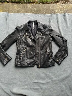 Truth and Pride Black Leather Moto Jacket
